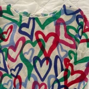 Neiman Marcus 100% cashmere heart sweater sz S